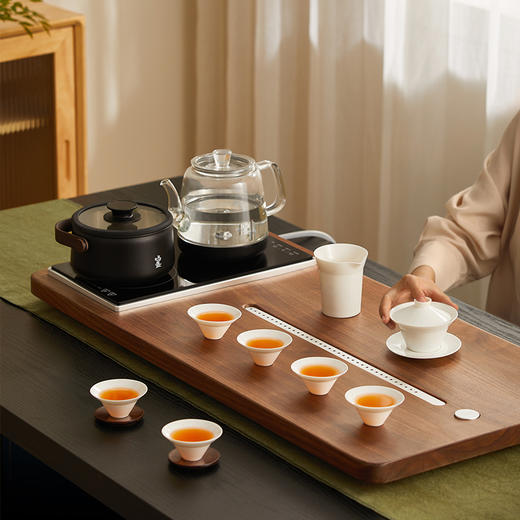 【鸣盏羊脂玉瓷茶具八件套】家用功夫茶具盖碗品茗杯公道杯泡茶套装 商品图3