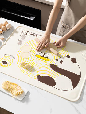 摩登主妇mototo熊猫揉面垫加厚食品级硅胶面板擀面垫子家用和面垫