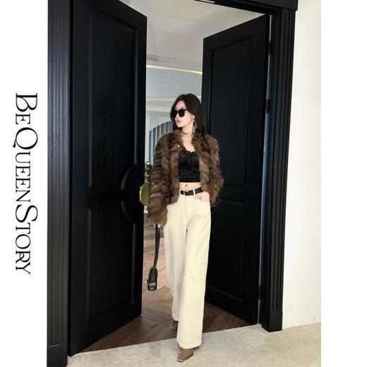 BeQueenStory【静奢女主】肌理感俄罗斯紫貂毛渐变冬季保暖皮草秋冬 商品图4