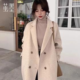 11.12R晚上-【茧墨中长款双面呢羊毛大衣】