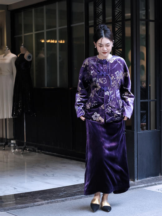 盛唐牡丹 |真丝丝绒女半裙 (夹薄棉或不夹棉) 商品图1