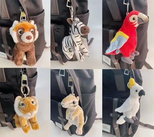国家地理毛绒玩具挂件可爱钥匙扣老虎鹦鹉企鹅海豹浣熊花栗鼠熊猫 商品图1