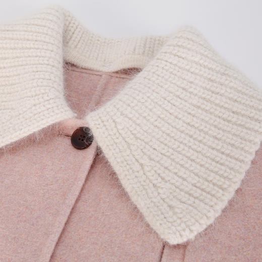 NH946斯尔丽23冬季宽松显瘦中长减龄手工棒针大翻领保暖休闲羊毛大衣 商品图4