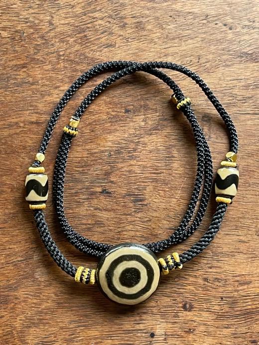 镶蚀羊眼纹板珠项链，顺丰包邮 商品图1