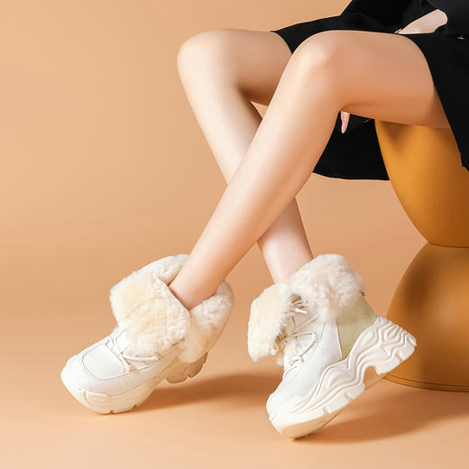 舒适百搭，增高厚底加绒保暖单鞋WWX-T2368 商品图1