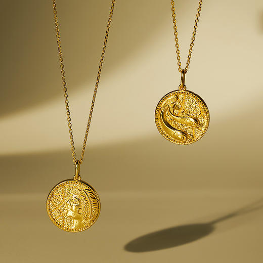 FOR DAYS S925银十二星座圆牌浮雕金币项链 商品图8