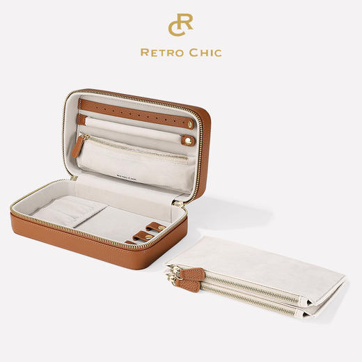 【时髦精必备】Retro Chic 品牌真皮大号首饰盒 商品图0