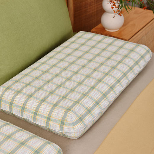 森系格纹乳胶枕蜂窝结构真空物理发泡天然乳胶枕 商品图2