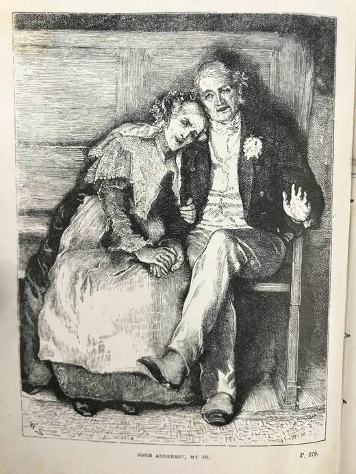 约19世纪后期 彭斯诗集 约近20幅插图 漆布精装大32开 商品图13