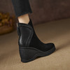时尚百搭，厚底坡跟尖头后拉链短靴NWS-N9417 商品缩略图13