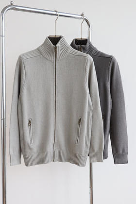 西K 出口韩单元单 复古拉链针织毛衣外套 MY104