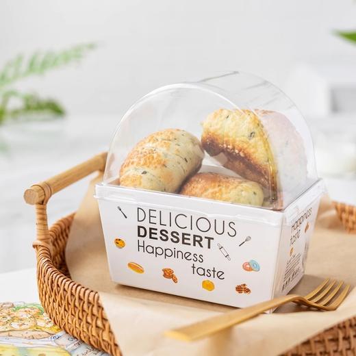 纸塑彩盒 三明治包装盒 厚蛋吐司早餐便当盒子 带盖透明 烘焙西点打包盒 商品图3