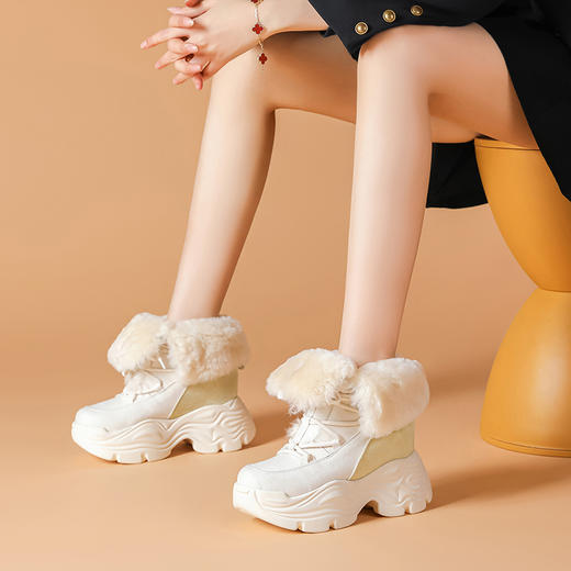 舒适百搭，增高厚底加绒保暖单鞋WWX-T2368 商品图0