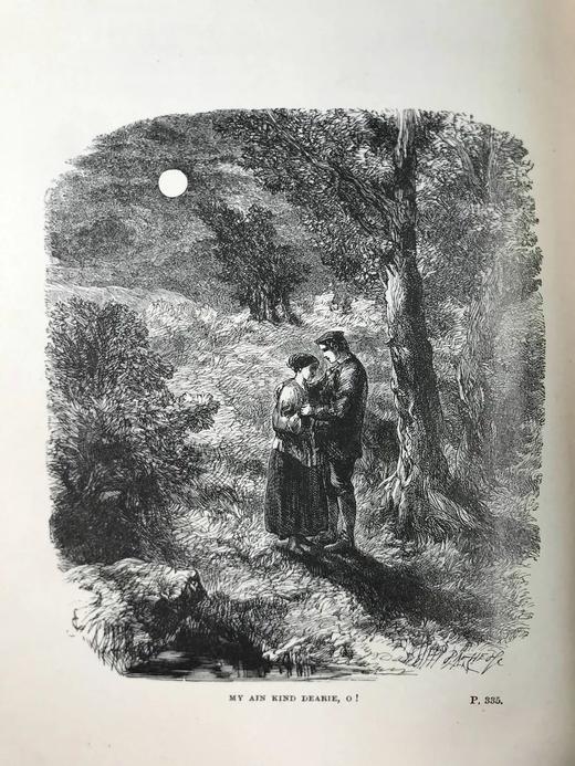 约19世纪后期 彭斯诗集 约近20幅插图 漆布精装大32开 商品图14