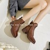 新品女士牛皮系带加绒增高女矮靴968B35554（W） 商品缩略图2