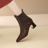 优雅轻熟风，尖头粗跟拼接短靴GLS780 商品缩略图6