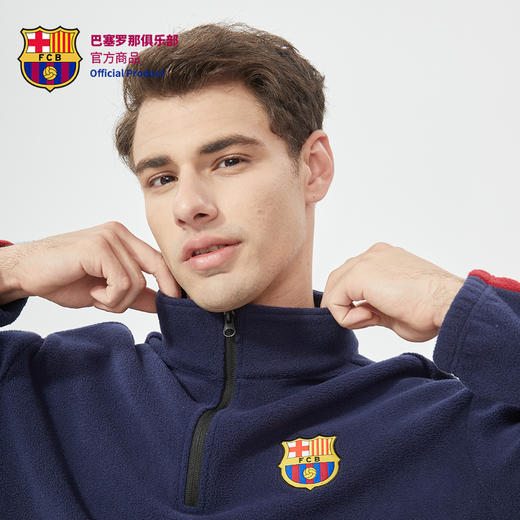 巴塞罗那俱乐部官方商品｜巴萨球迷蓝红数字摇粒绒贴布绣套头卫衣 商品图3