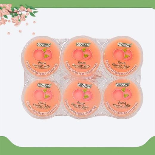 可康 含椰纤果白桃味果冻 80g*6杯/盒 商品图2