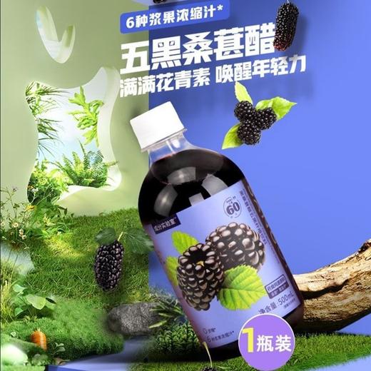 成分实验室 黑桑葚醋五黑纤维饮料 500ml/瓶 商品图2