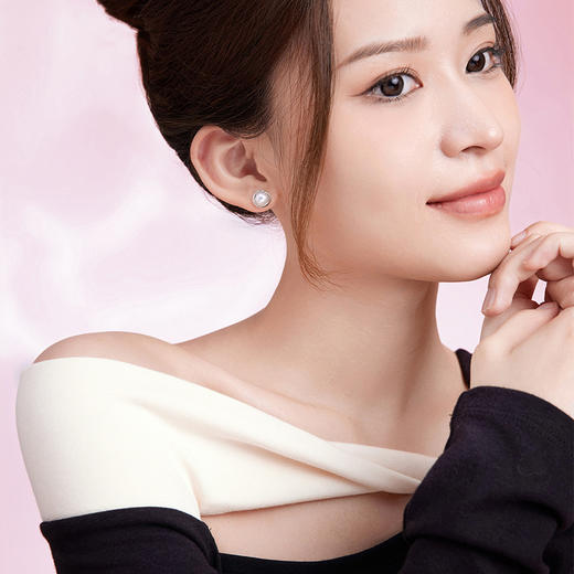 周六福S925银珍珠耳饰 温柔星光低调优雅耳饰送女友礼物官方旗舰 商品图5