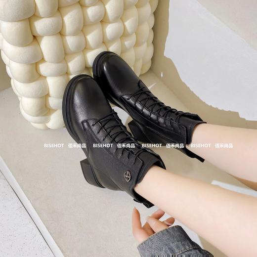 新品女士牛皮系带加绒增高女矮靴968B35554（W） 商品图3