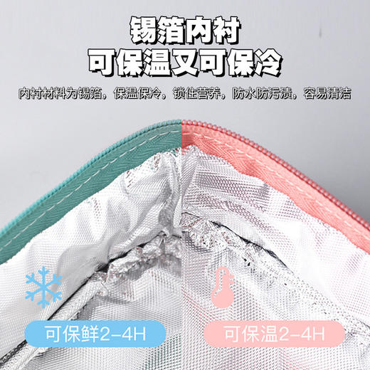 「五色可选！防水保温袋」新款简约加厚PU时尚大容量学生上班族带饭午餐包便当包箱包 商品图3