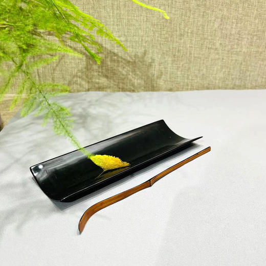 银杏叶°大漆竹茶则两件套 商品图1