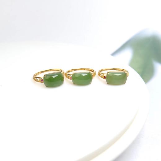 玉美人菲菲~26990-18K碧玉马鞍面戒指 商品图0