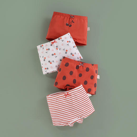 【4条装】 卡通可爱女孩/男孩平角三角内裤学生短裤中大童安全裤宝宝女童内裤全棉 商品图2