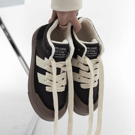 「两款配色！加绒保暖」新款加绒保暖二棉鞋2023秋冬季新款INS潮复古学生帆布鞋女潮 商品图2
