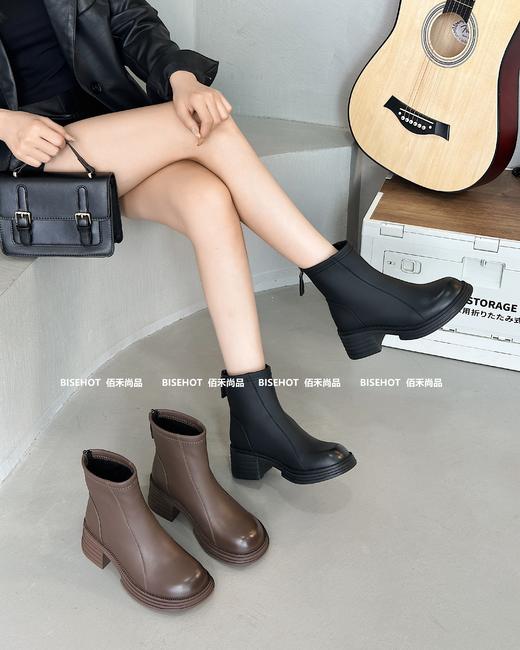 新品加绒一脚蹬方根舒适矮靴798B35584（W） 商品图8