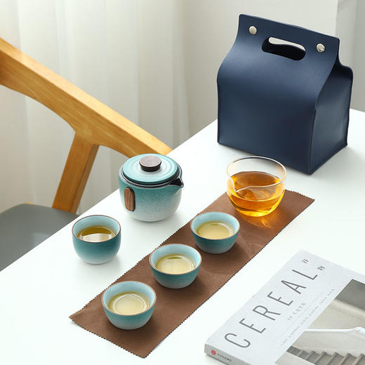 旅行茶具套装随身户外泡茶便携式陶瓷一壶四杯玻璃公道杯茶杯套装 商品图0