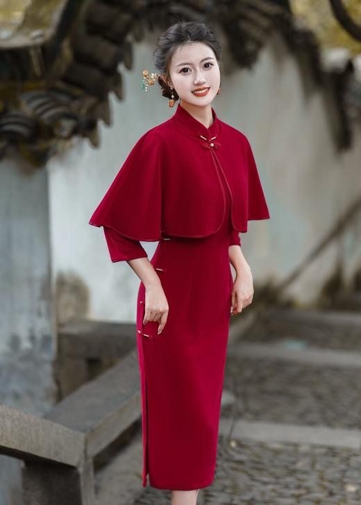 2023新款改良中式年轻款长袖旗袍GSJ-5528 商品图1