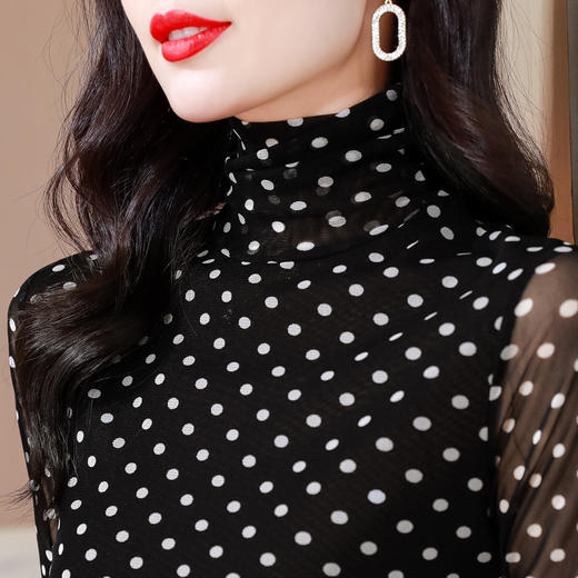 高领长袖打底衫时尚印花套头T恤小衫KQL-654T8633 商品图2