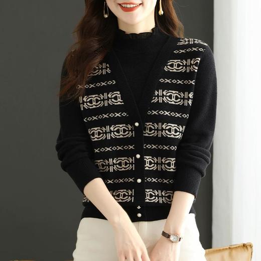 假两件针织衫半高领打底衫女士毛衣，新款秋冬时尚洋气内搭上衣CC-MY9077 商品图0