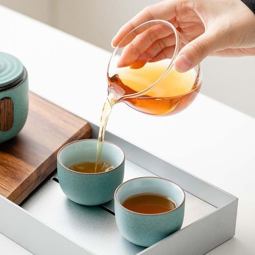 旅行茶具套装随身户外泡茶便携式陶瓷一壶四杯玻璃公道杯茶杯套装 商品图3