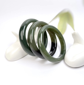 和田玉手镯-青黄口宽条