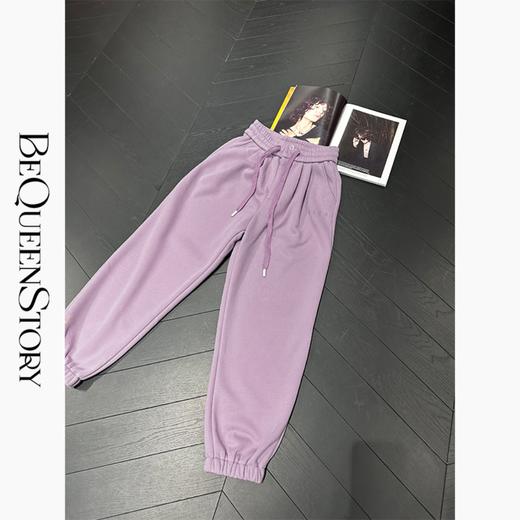 【孤品样衣，不退不换】【幸运女神】百搭抽绳高腰束脚卫裤保暖运动休闲裤秋冬 商品图1