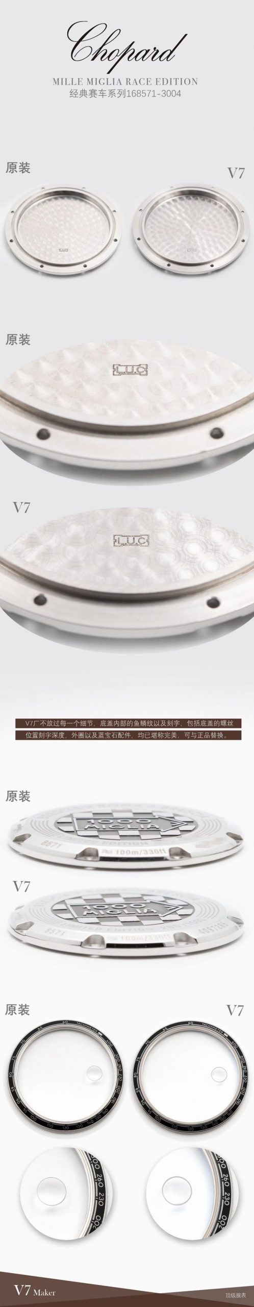 V7厂萧邦复刻手表赛车系列7750精品机芯真假对比评测