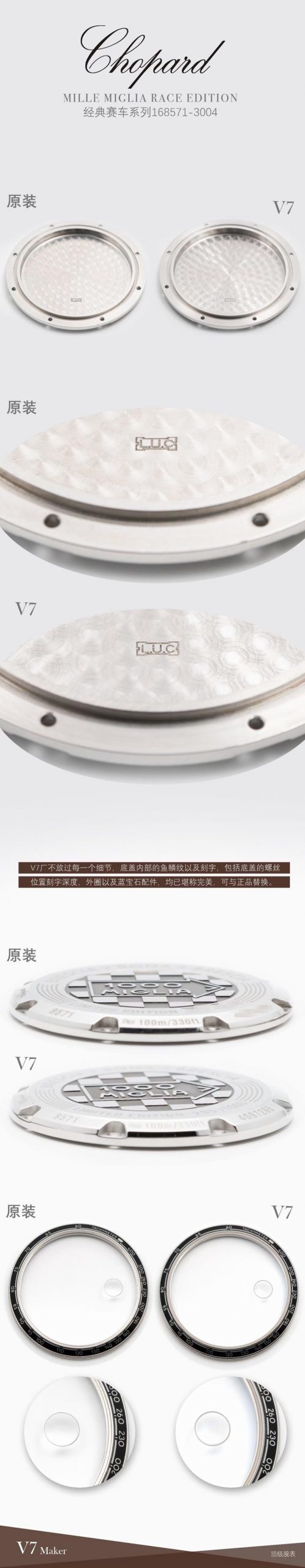 V7厂萧邦复刻手表赛车系列7750精品机芯真假对比评测