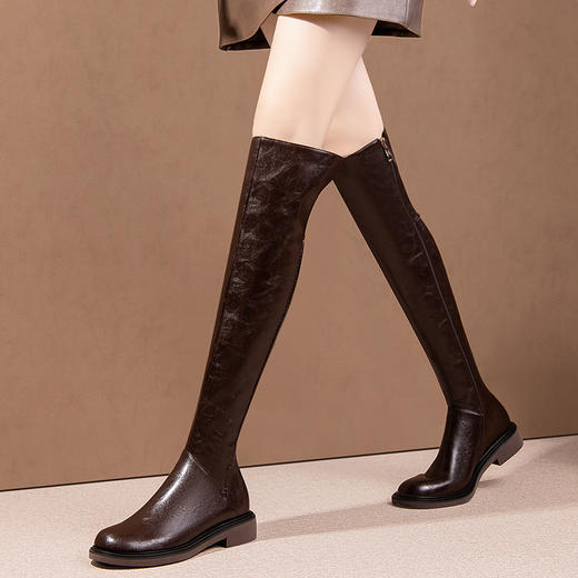 舒适百搭，纯色低跟过膝长筒靴HY-H3273 商品图6