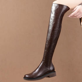 舒适百搭，纯色低跟过膝长筒靴HY-H3273