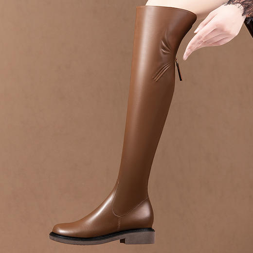 日常百搭，低跟纯色长靴HY-H3274 商品图0