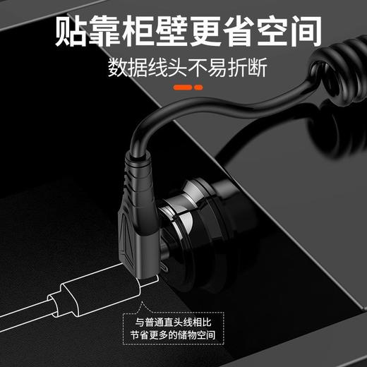 type-c快充车载伸缩弹簧数据线适用特斯拉Model3/Y车载手机充电线 商品图1