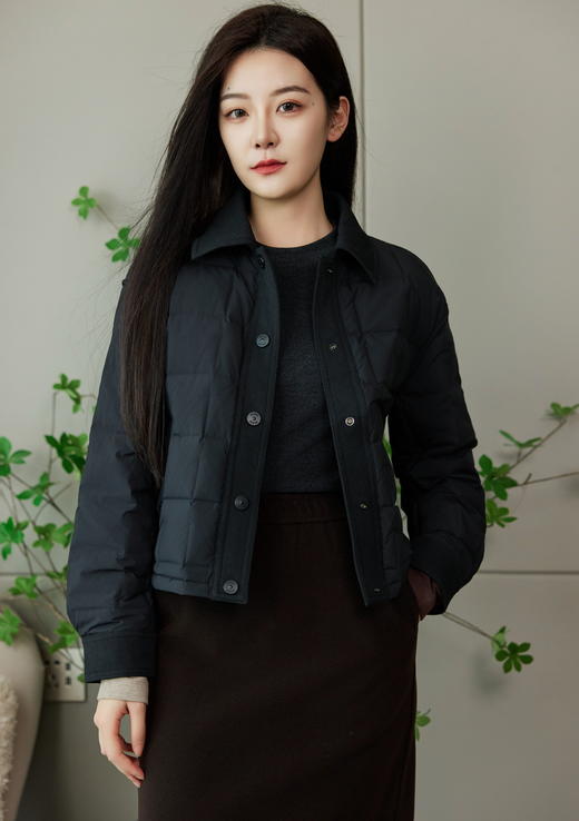 轻盈御寒翻领鹅绒服 商品图0