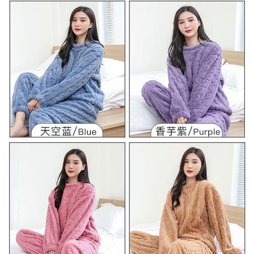 法兰绒暖暖裤套装加厚家居服，保暖宽松休闲大码可外穿睡衣 商品图2