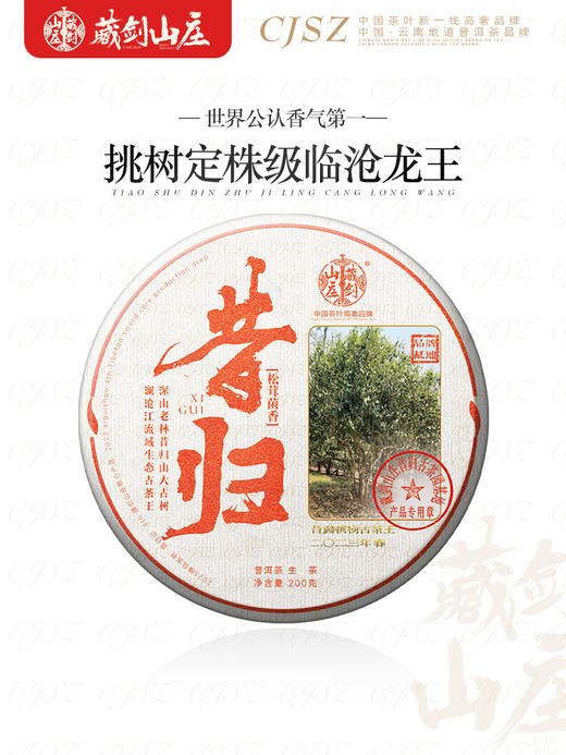 【藏剑山庄】2023年春茶现货！300年挑树单株昔归！！200克/片！5送1 商品图1