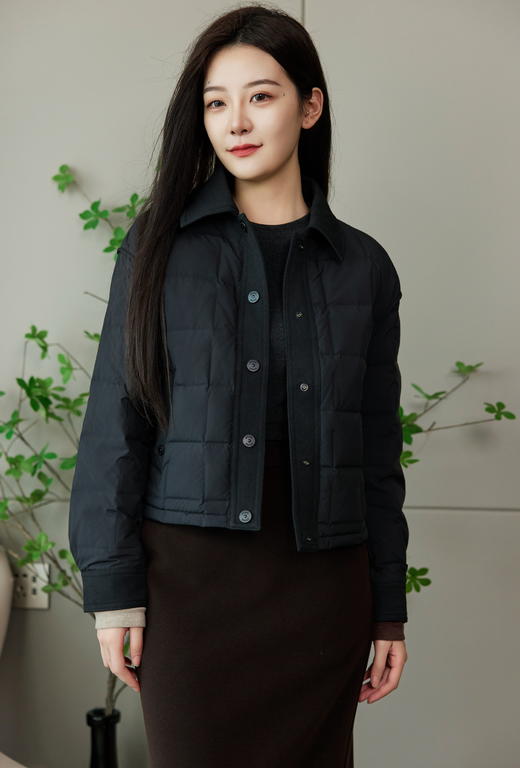 轻盈御寒翻领鹅绒服 商品图1