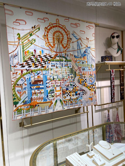 秋冬特惠💰450 爱马仕羊绒新款围巾 买了都说好看 推荐【跑马俱乐部140cm系列】双面同色羊绒方巾 商品图0