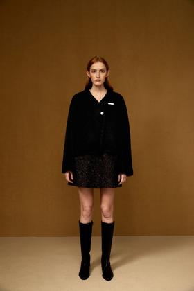 苏力羊驼毛短款外套